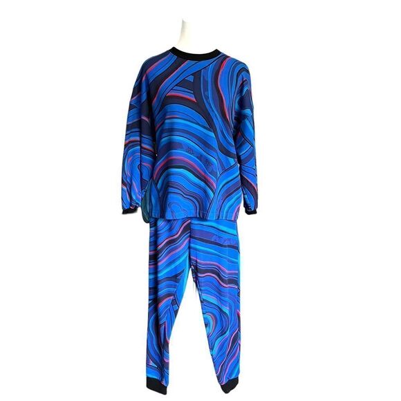 Rhode Designer 2-Piece Outfit Blue Printed - Sz XS - Picture 2 of 3